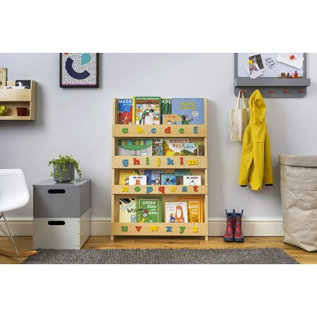 Mighty Rock Bookcase for Kids,Natural Book Shelf Organizer for Homeschool and Classrooms